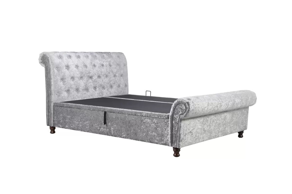 Venice Fabric Upholstered Ottoman Bed