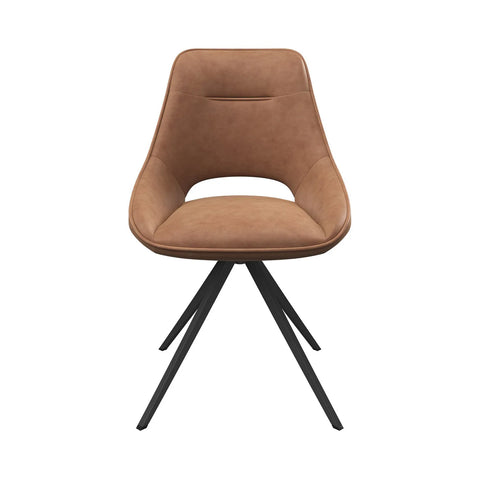 Cerutti TAN Leather Swivel Dining Chairs