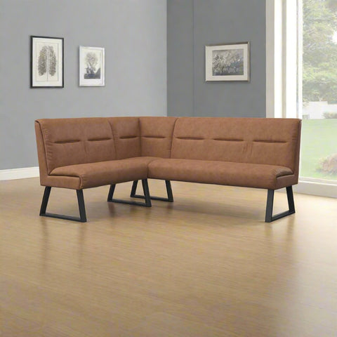 Cerruti Tan Corner Bench, choose matching low bench and dining chairs. Also available in Grey - Main Image 