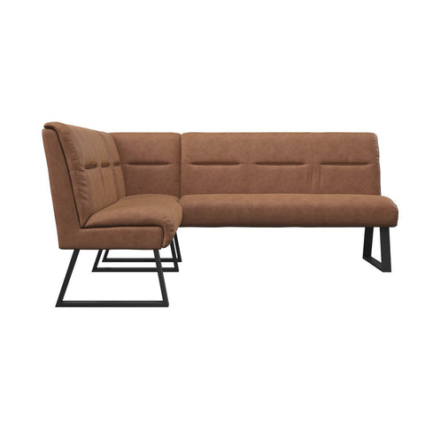 Cerruti Tan Corner Bench, choose matching low bench and dining chairs. Also available in Grey - Close Up of Bench