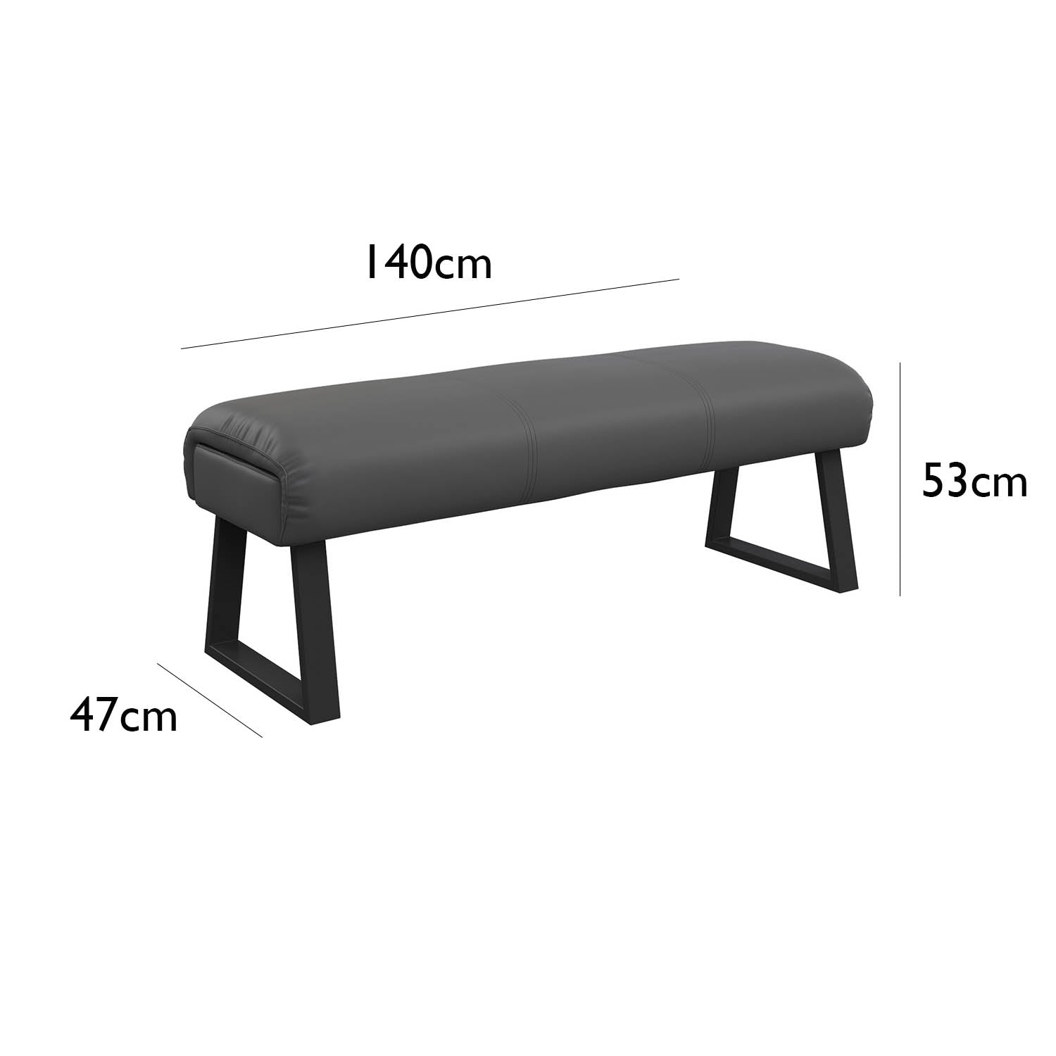 Cerutti Grey Backless Bench. Part of the Cerutti Collection also available in Tan - Dimensions 