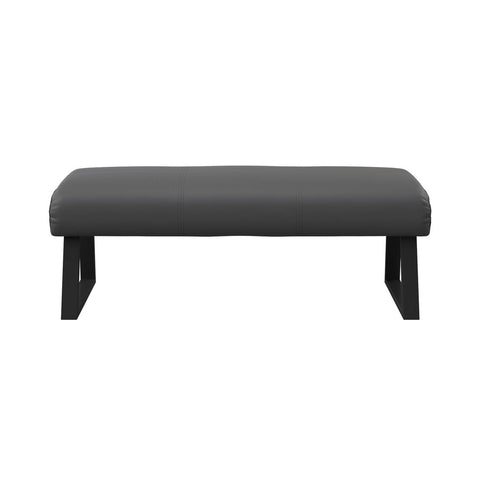 Cerutti Grey Backless Bench. Part of the Cerutti Collection also available in Tan - Front View of Bench 