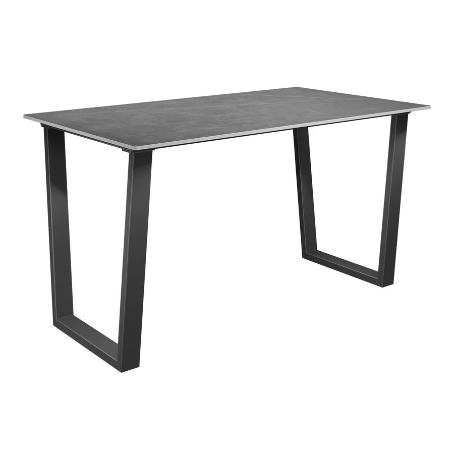 Cerutti Grey Ceramic Dining Table with Left Hand Facing Corner Bench and Low Backless Bench Set