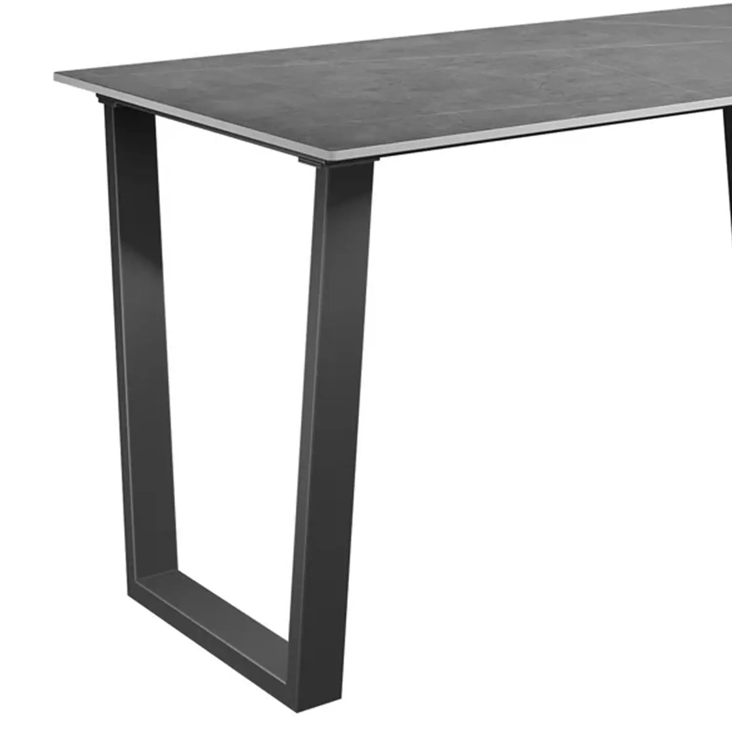 Cerutti Grey Ceramic Dining Table with Left Hand Facing Corner Bench and Low Backless Bench Set