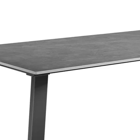 Cerruti 140cm Grey Ceramic Dining Table, also available in White Matte and Oak effect - Close Up of Table Top 