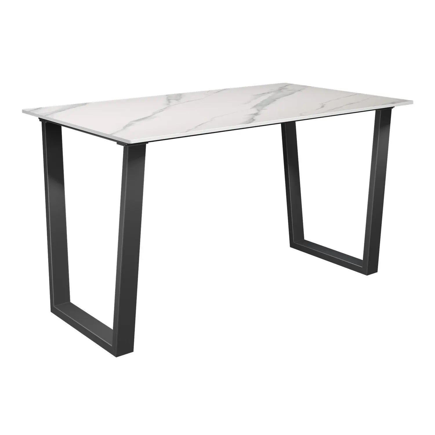 Cerutti White Ceramic Dining Table with Right Hand Facing Corner Bench and Low Backless Bench Set