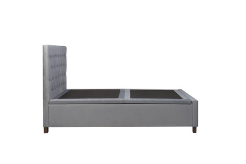 Chiswick lift up double bed, upholstered king bed with storage Button Back Headboard - 011