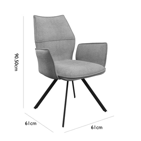 Iris Grey Fabric Dining Chair