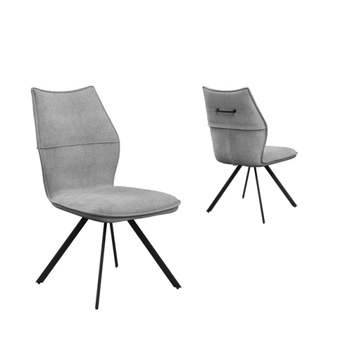 Iris Grey Fabric Upholstered Dining Chair - Set of 4