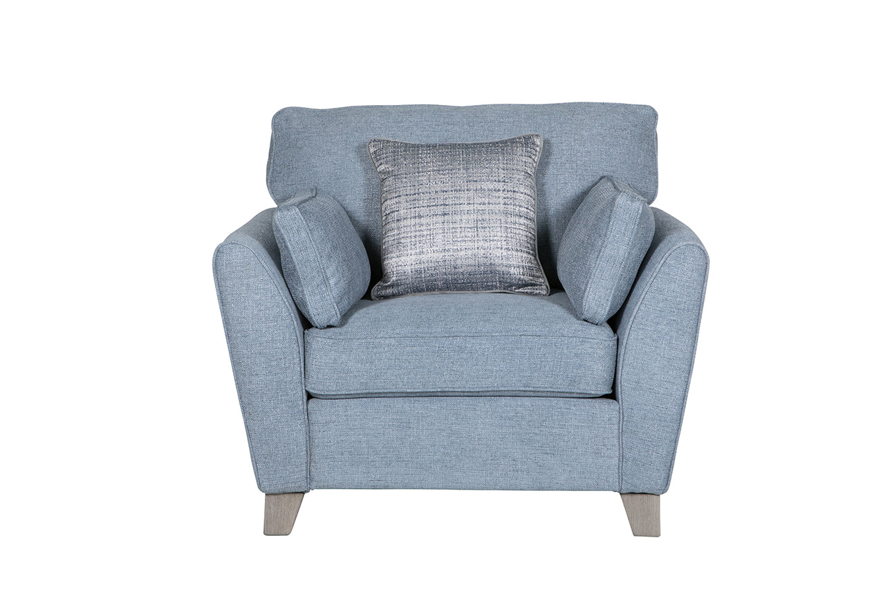 Cromwell Blue Linen Fabric Sofa