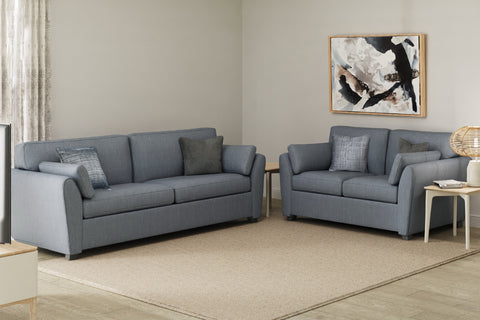 Cromwell Blue Linen Fabric Sofa