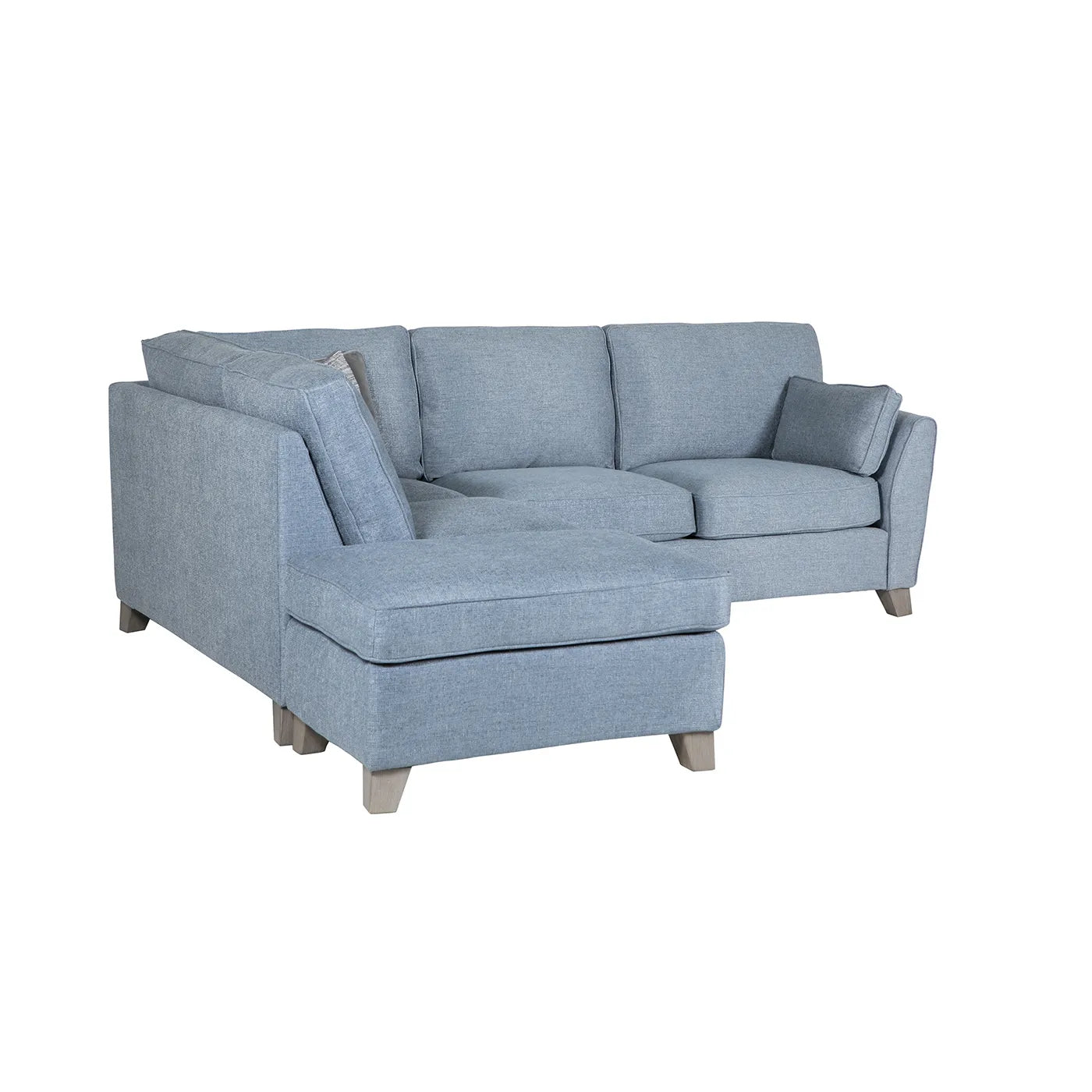 Cromwell Blue Linen Fabric LHF Corner Sofa