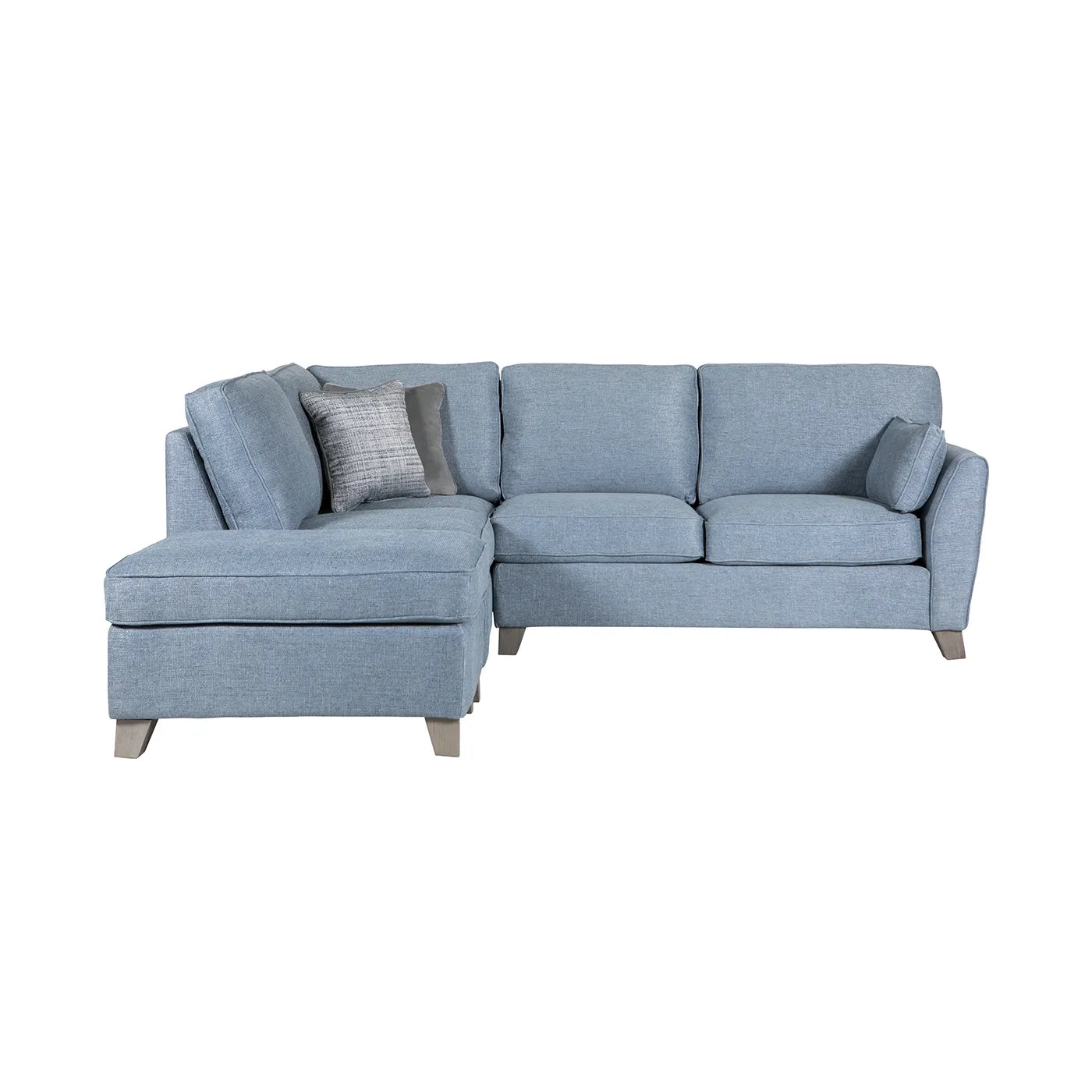 Cromwell Blue Linen Fabric LHF Corner Sofa