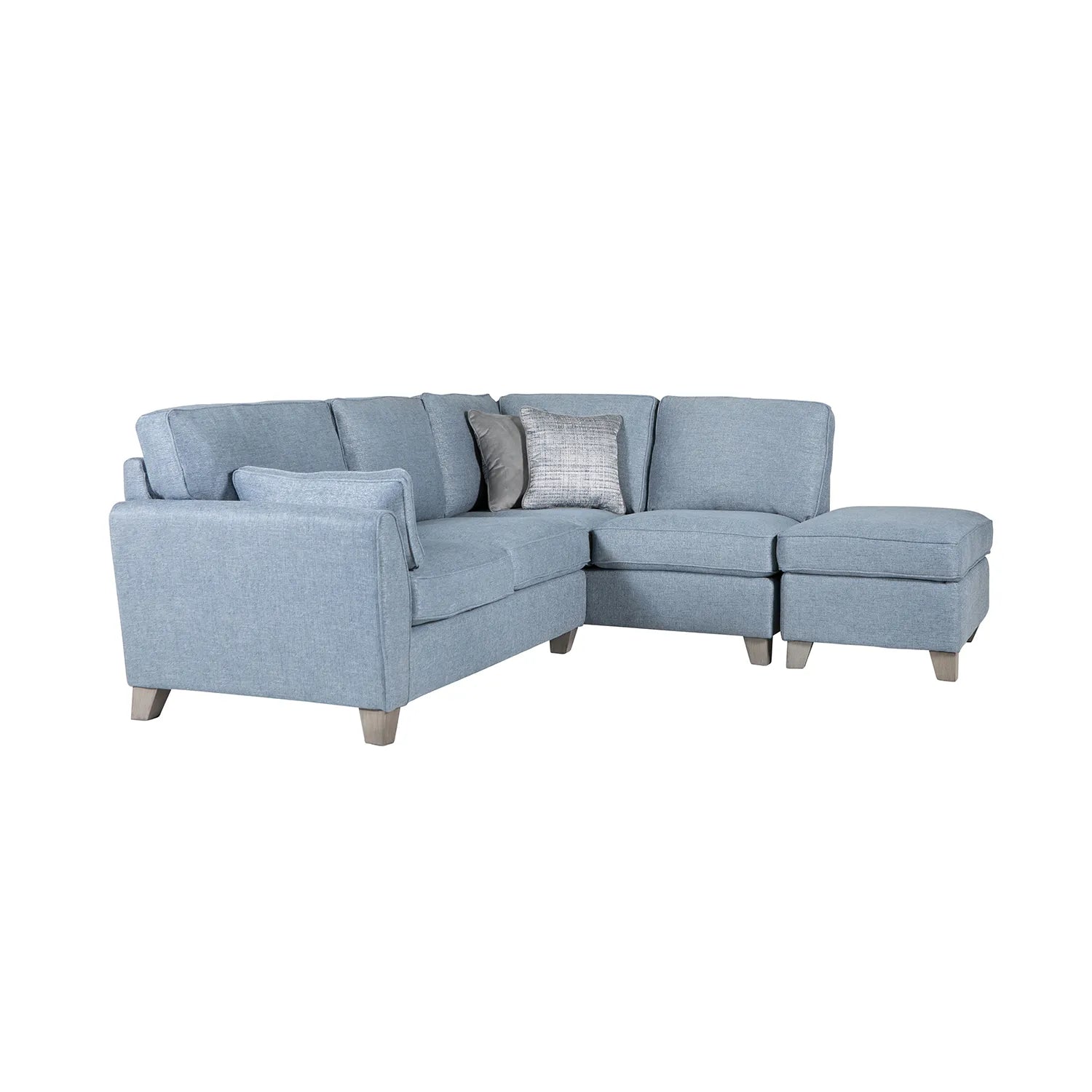 Cromwell Blue Linen Fabric RHF Corner Sofa