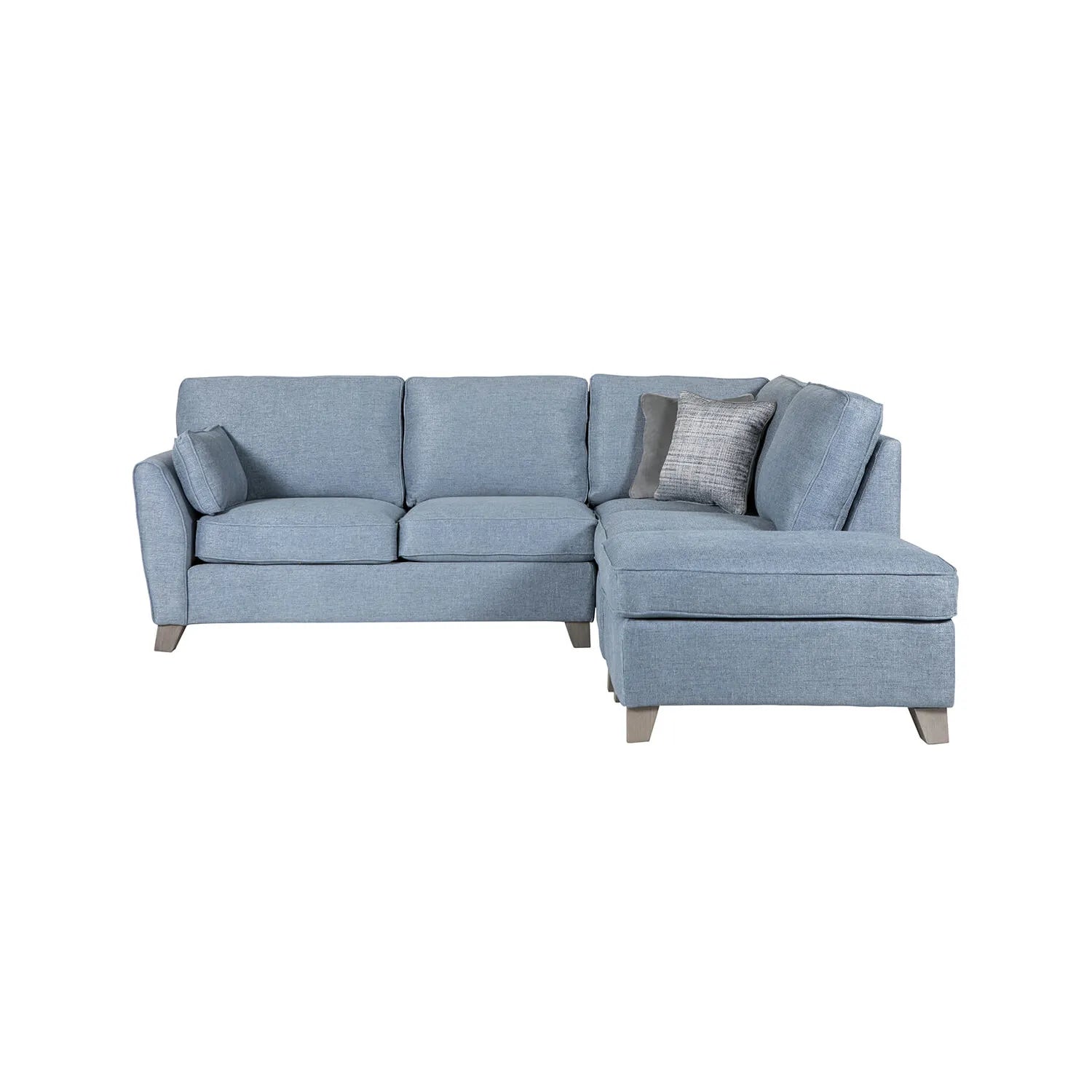 Cromwell Blue Linen Fabric RHF Corner Sofa