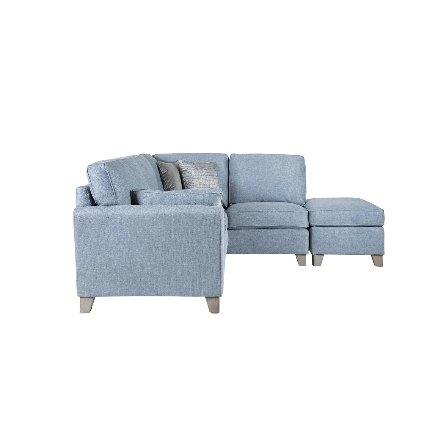 Cromwell Blue Linen Fabric RHF Corner Sofa