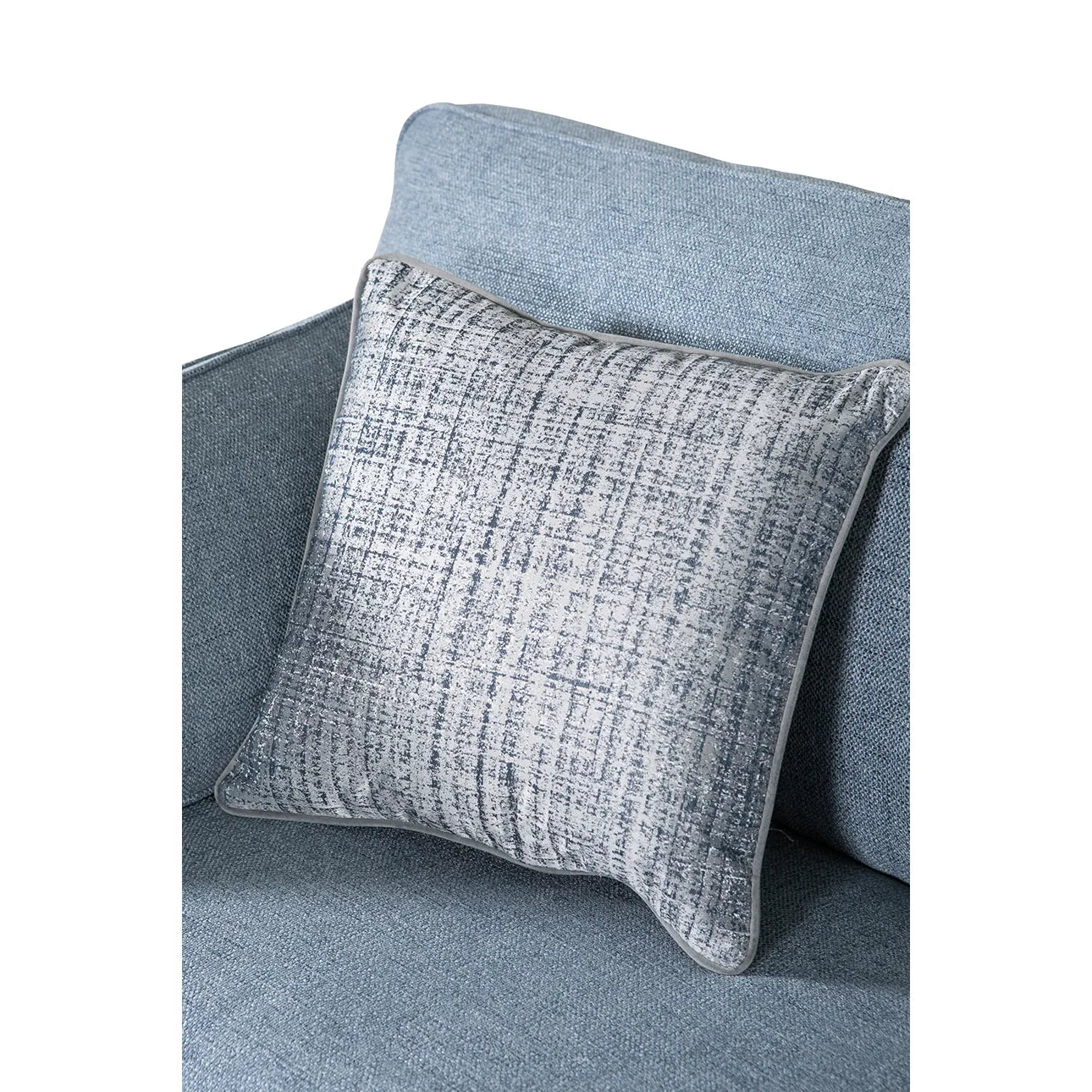 Cromwell Blue Linen Fabric LHF Corner Sofa