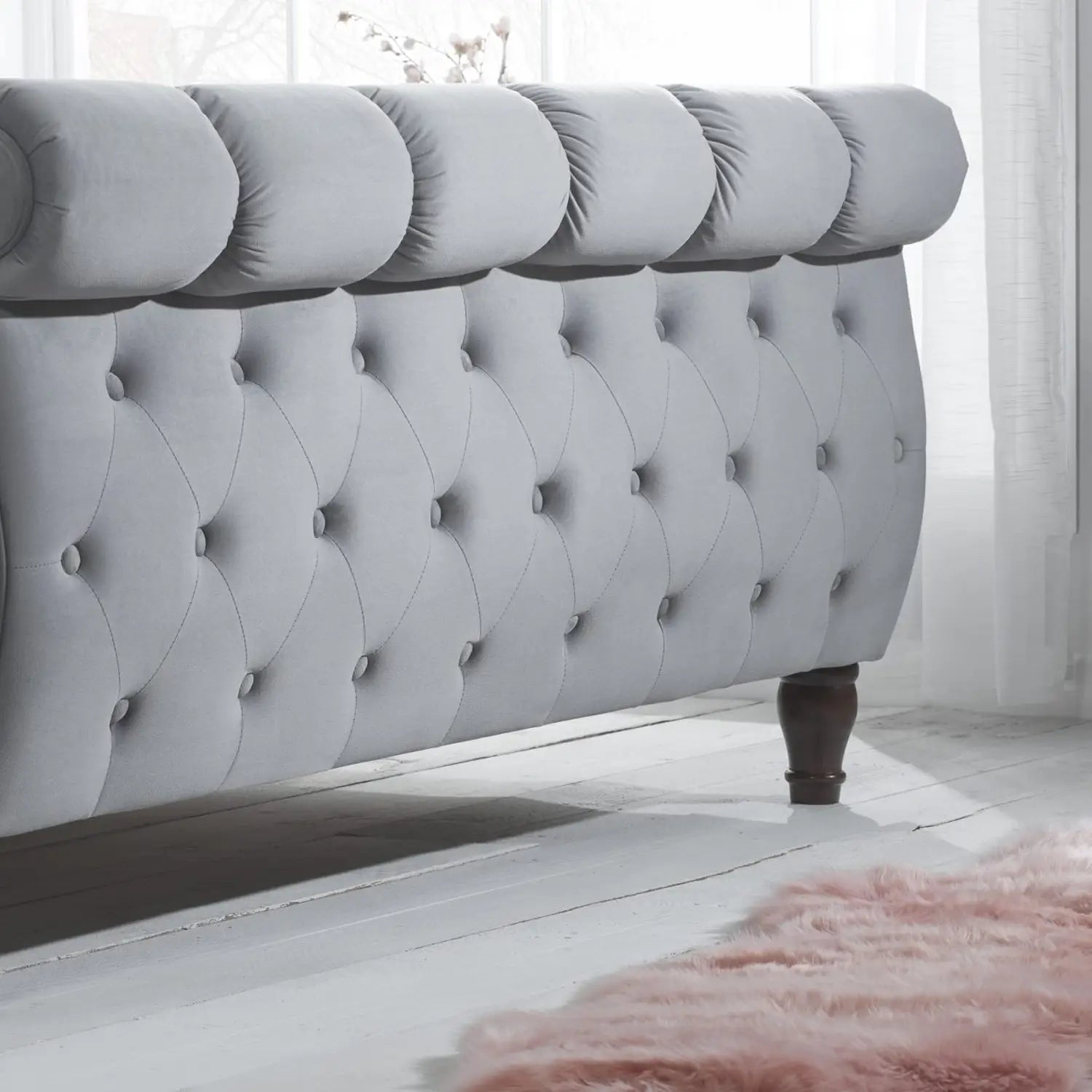 Carolina Button back Headboard King Bed Frame