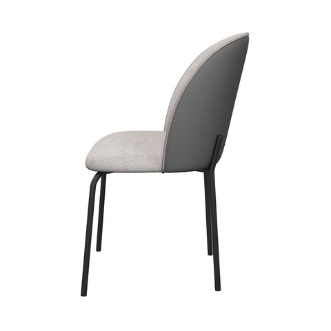 Set of 6 Two Colour Tone Cartier Grey Dining Chairs - Side View