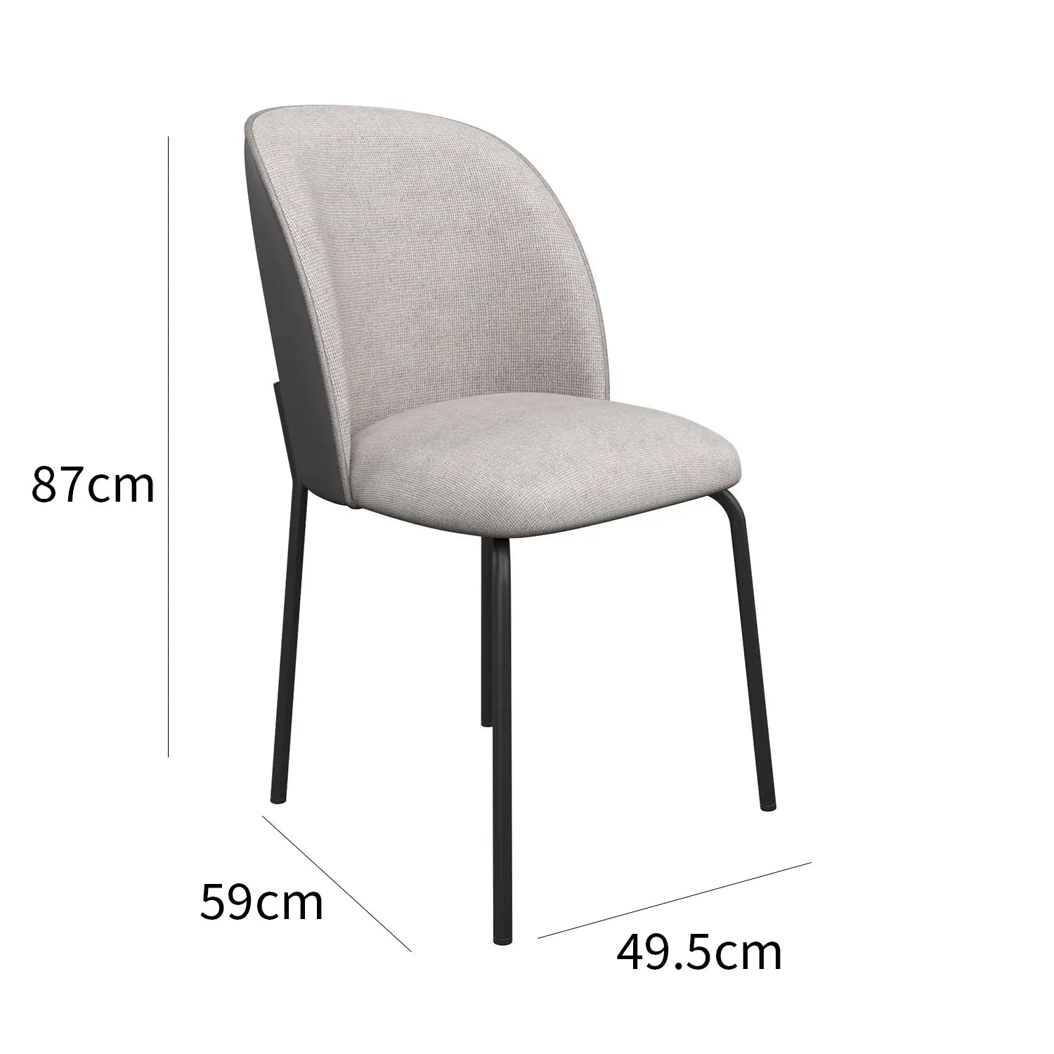 Set of 4 Two Colour Tone Cartier Grey Dining Chairs