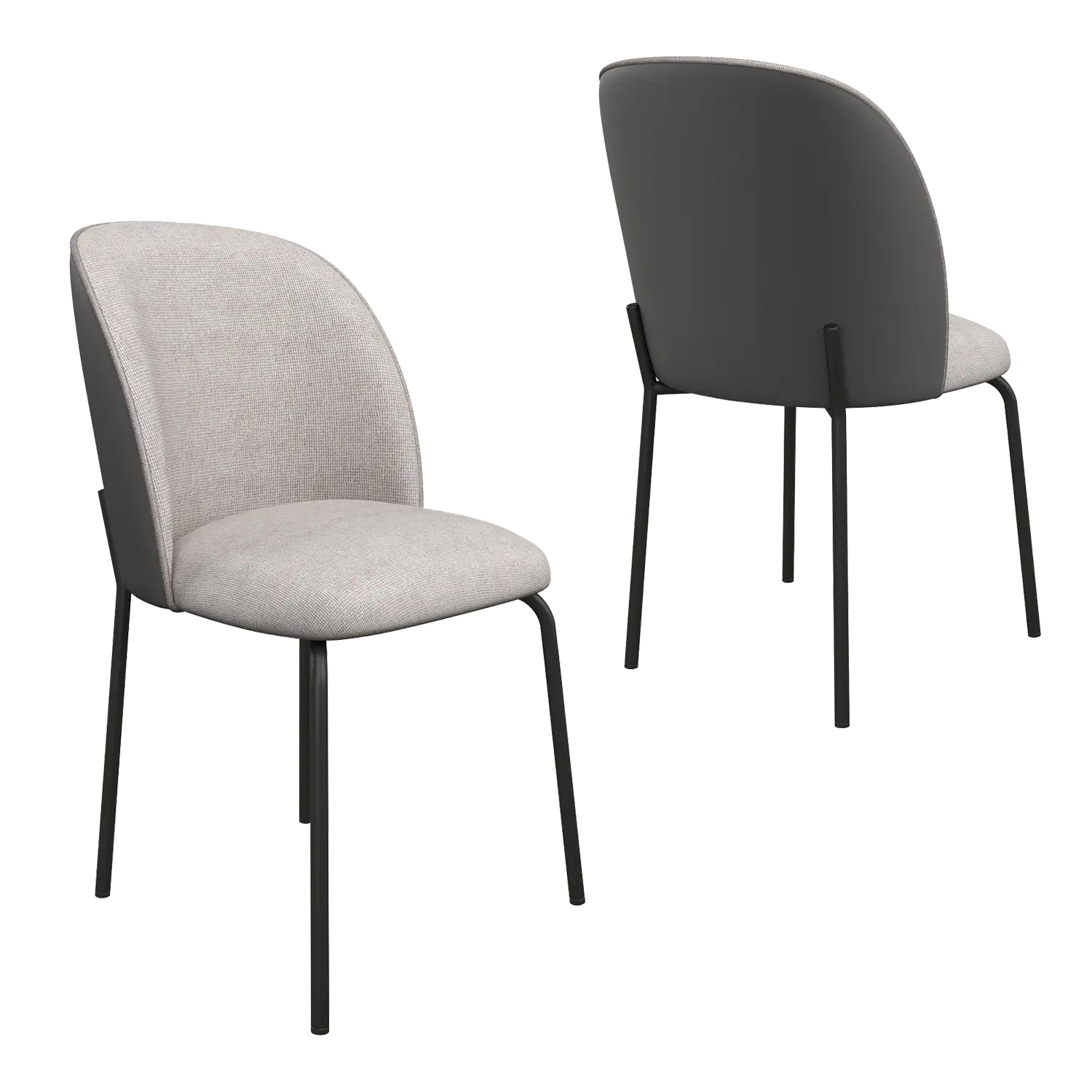 Set of 4 Two Colour Tone Cartier Grey Dining Chairs