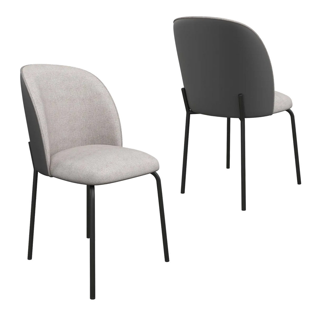 Set of 4 Two Colour Tone Cartier Grey Dining Chairs - Main Image