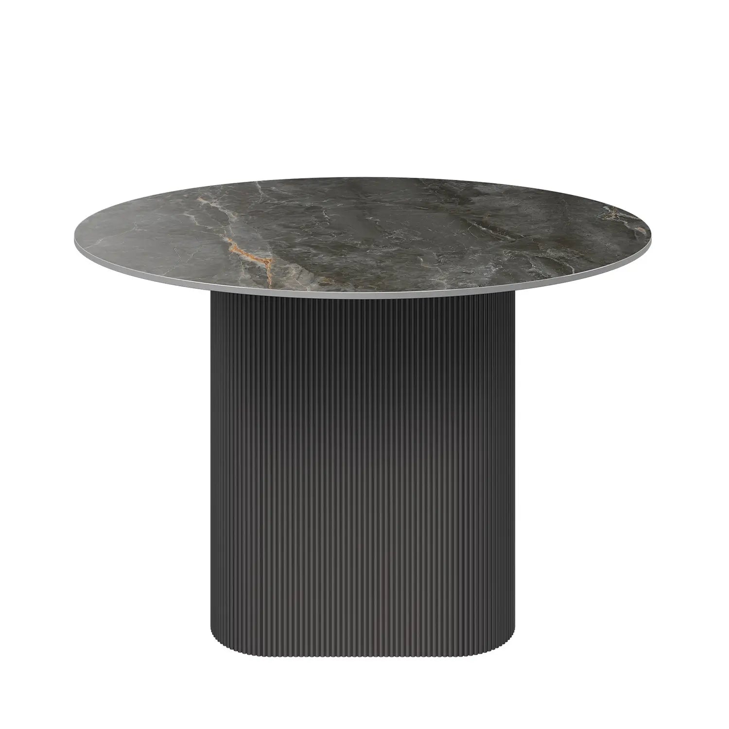 Cartier Round Gloss Grey Ceramic Dining Table -120cm