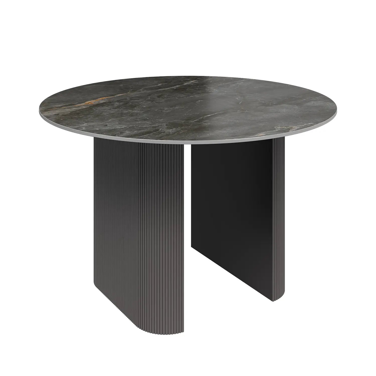 Cartier Round Gloss Grey Ceramic Dining Table -120cm