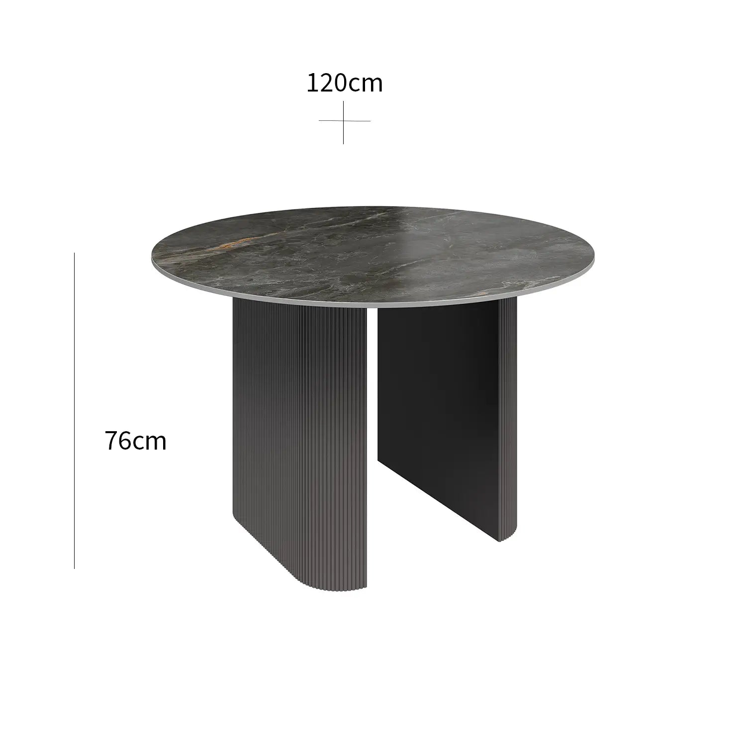 Cartier Round Gloss Grey Ceramic Dining Table -120cm