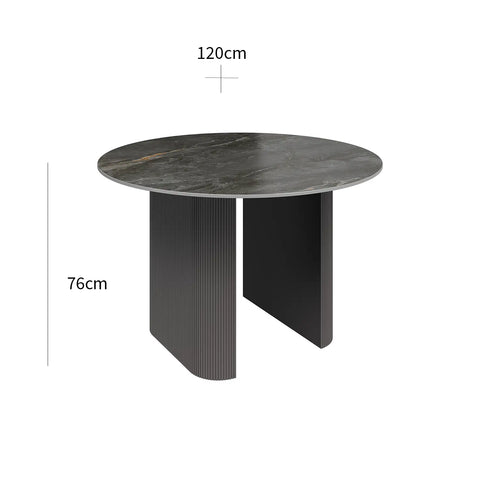 Cartier Round Gloss Grey Ceramic Dining Table -120cm.  - Dimensions 