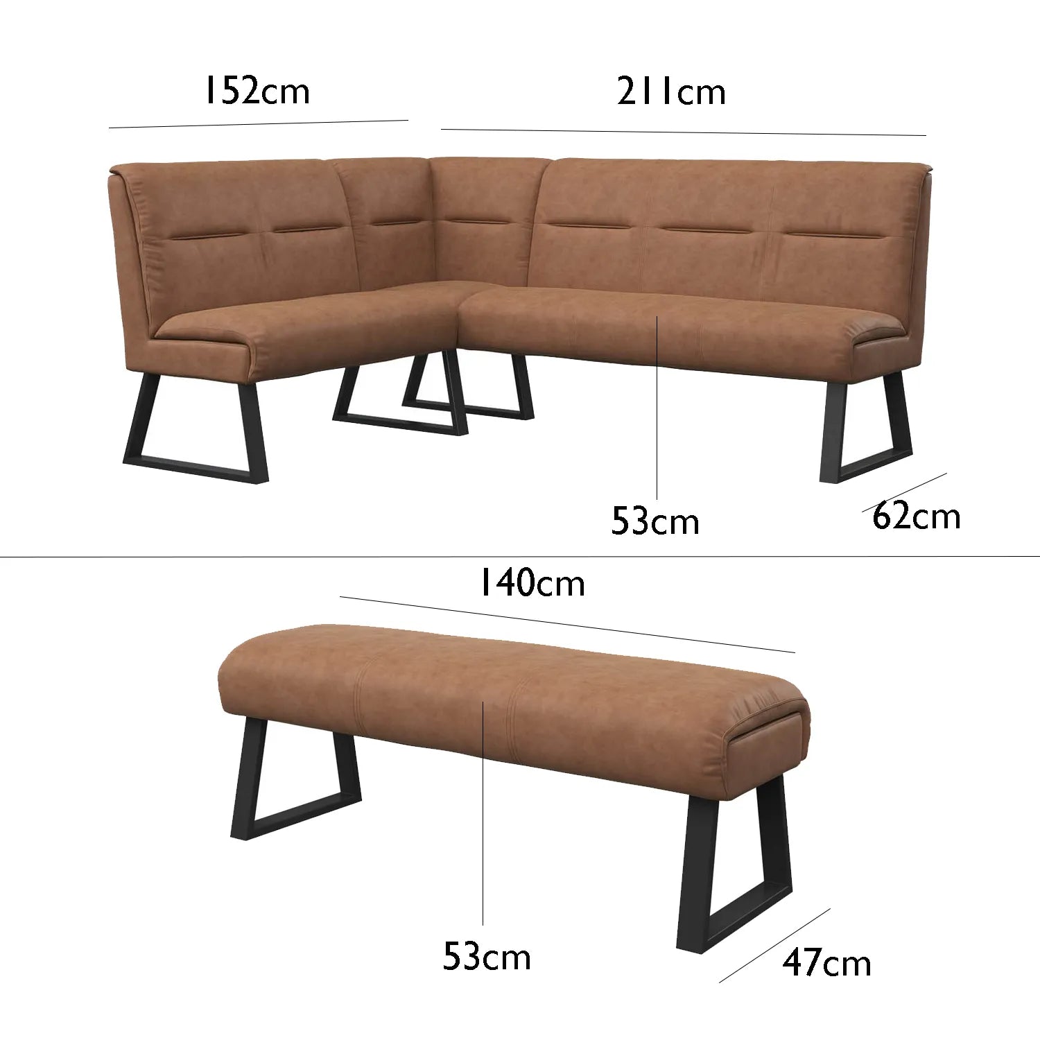 Cerutti Tan Corner Bench Set