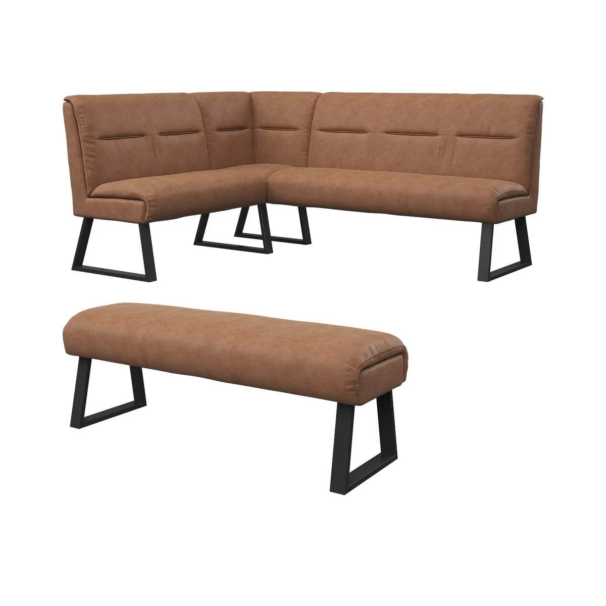 Cerutti Tan Corner Bench Set