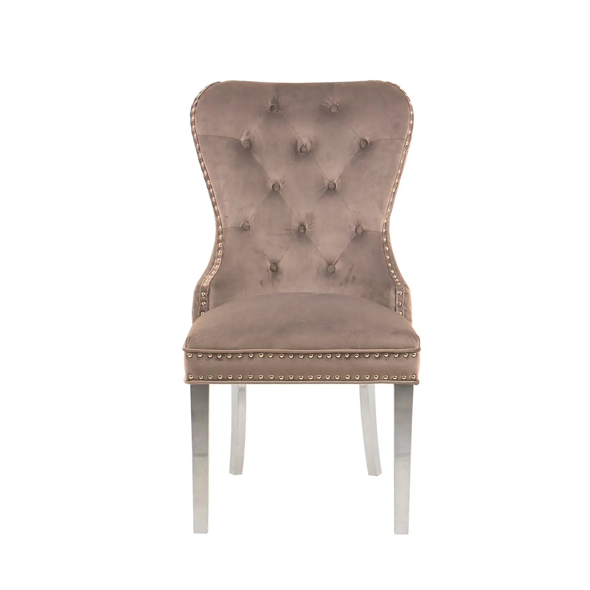 Chennai Set of 4 Velvet Quilted Dining Chairs, also available in Grey - Main Image 