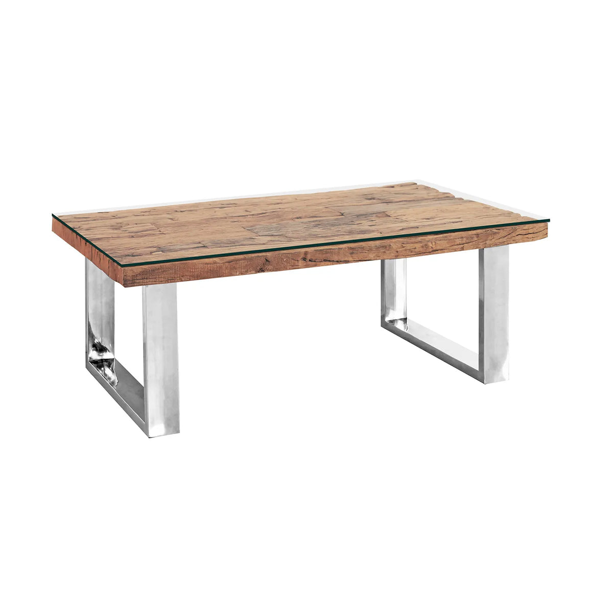 Chennai Railway Sleeper Wood Coffee Table, Matching Furniture Available - Main Image 