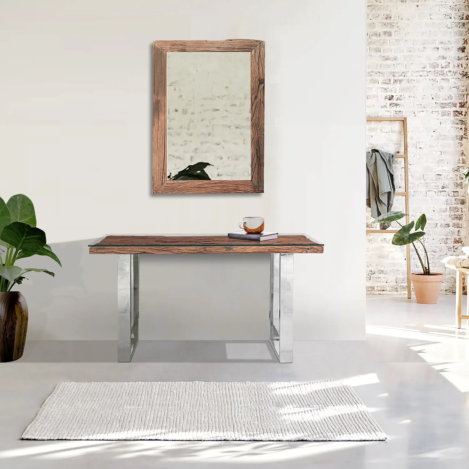 Chennai Railway Sleeper Wood Console Table