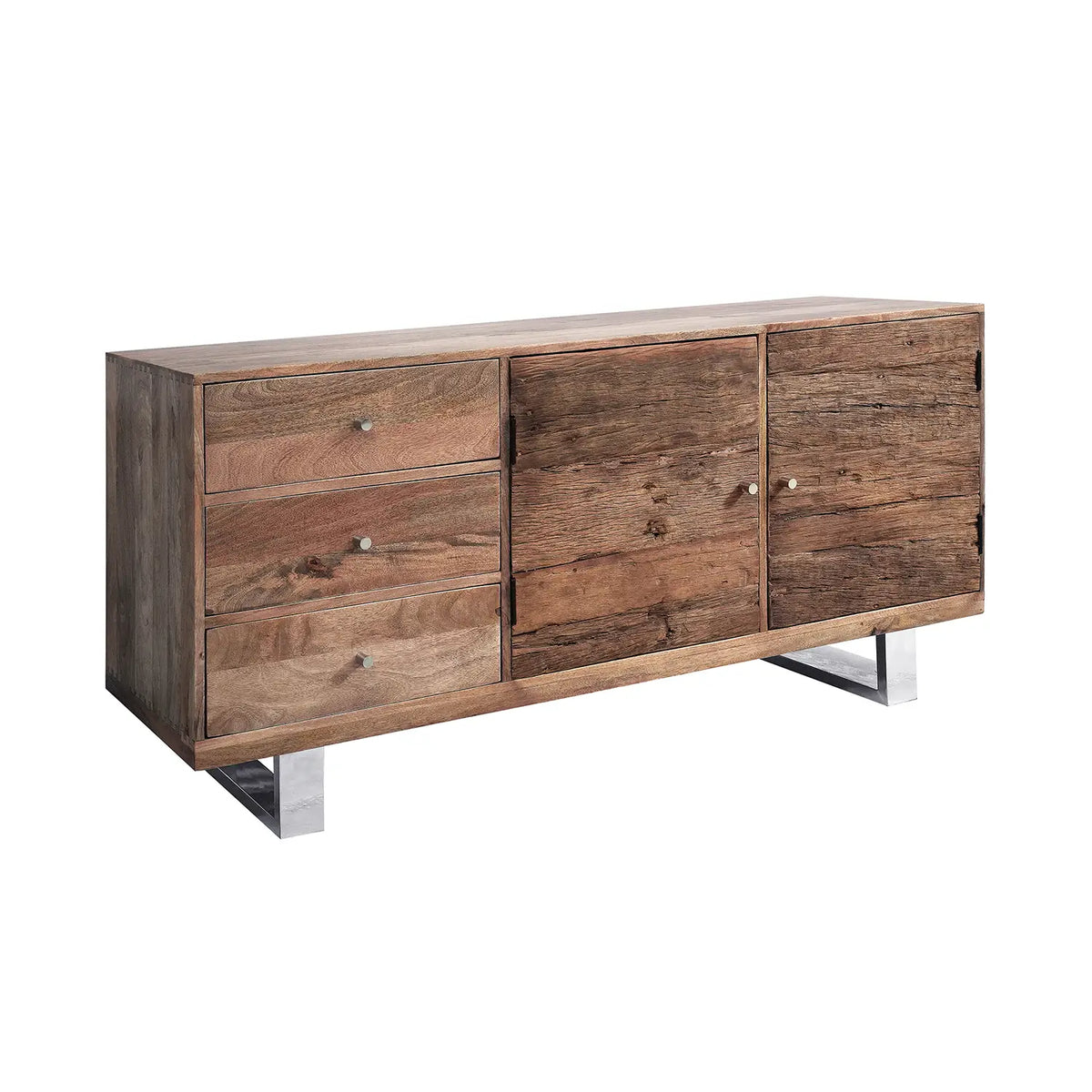 Chennai Railway Sleeper Wood Sideboard, Matching Furniture Available - Main Image 