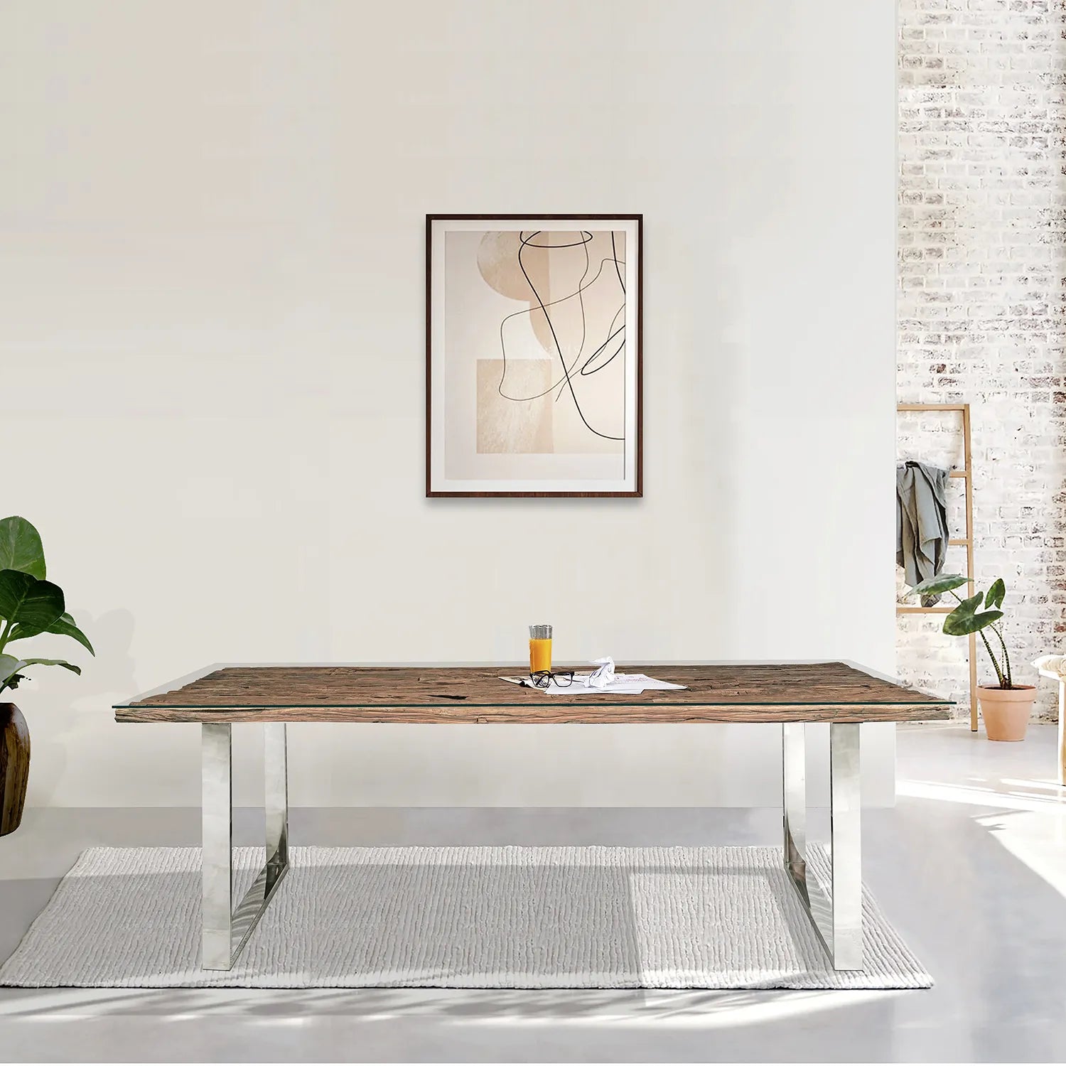 Chennai Dining Table with U-Shaped Legs - 180cm