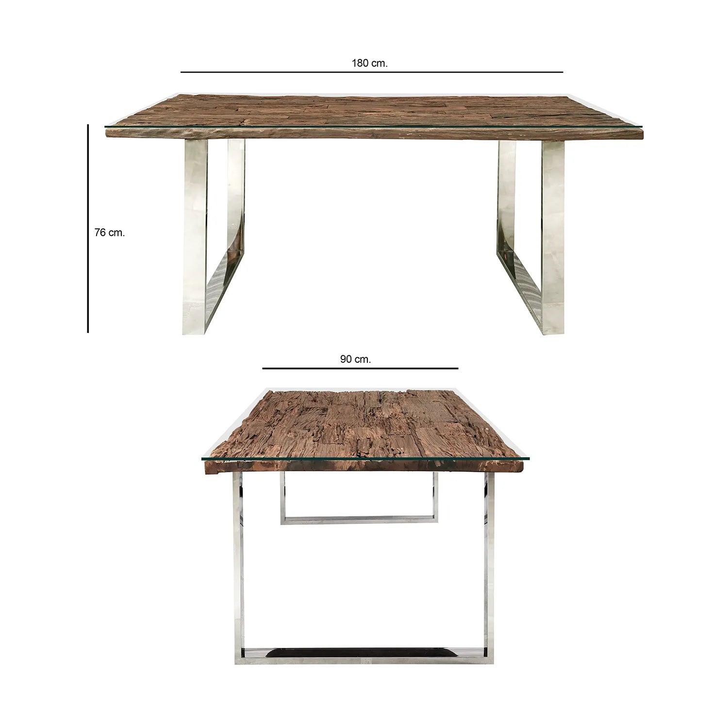 Chennai Dining Table with U-Shaped Legs - 180cm