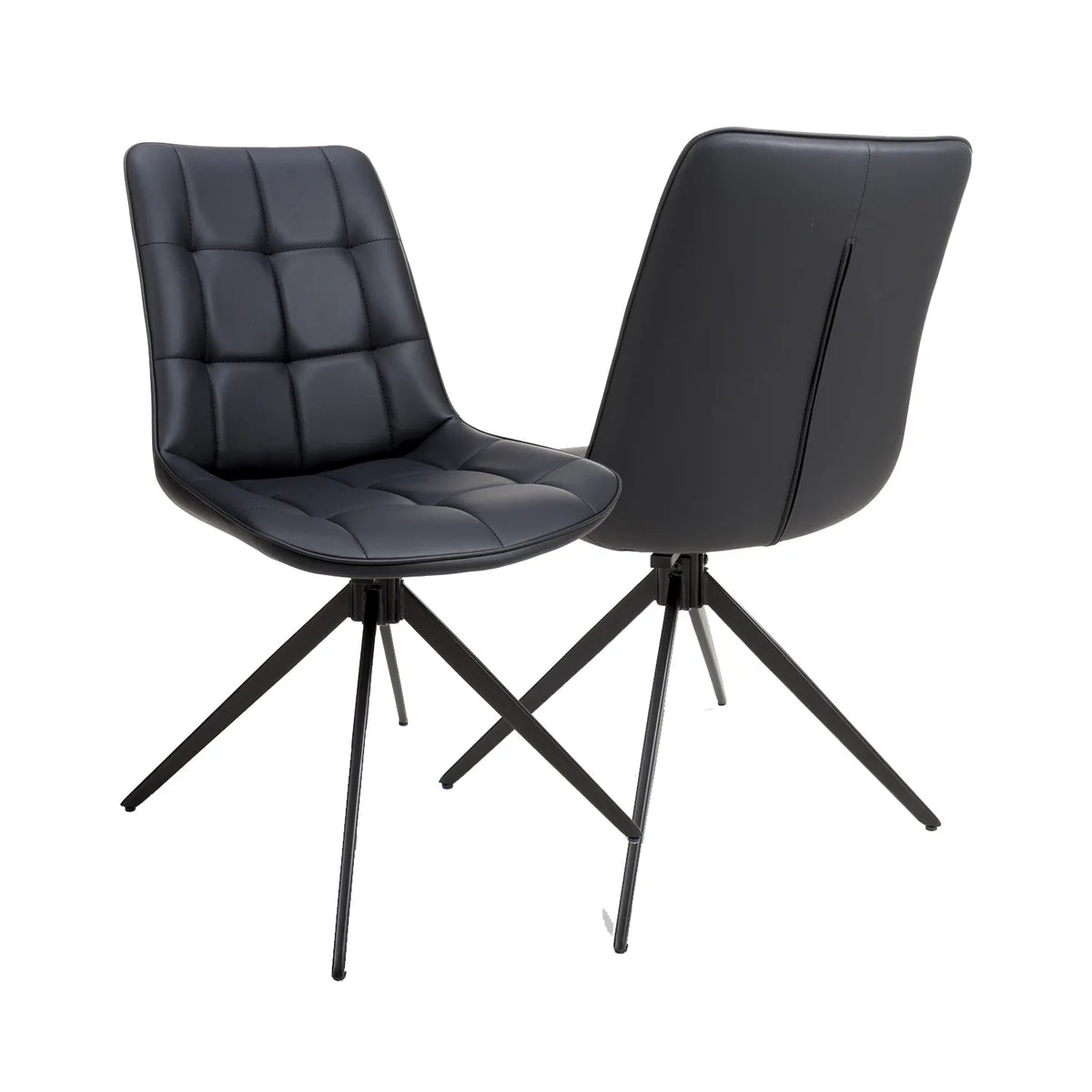 Chico Black Leather Dining Chairs