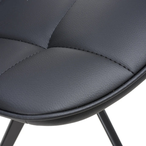 Chico Black Leather Dining Chairs - Detailing 