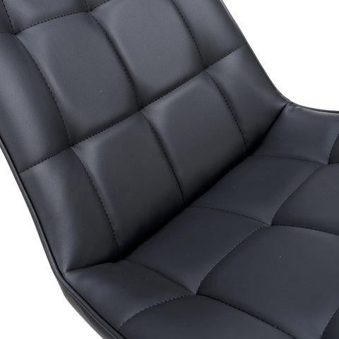 Chico Black Leather Dining Chairs - Chair detailing cube design