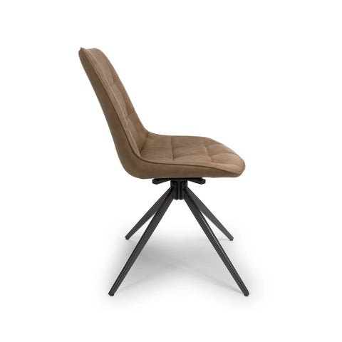 Chico Modern Tan Leather Swivel Dining Chair