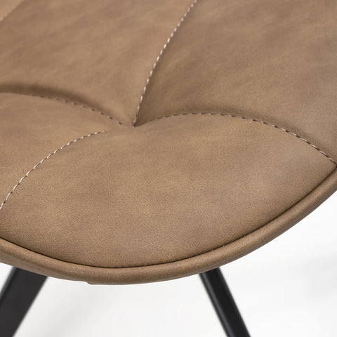 Chico Tan Leather Swivel Dining Chair - close up