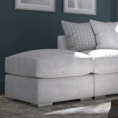 Chloe Corner Chaise Sofa Group, available in a variety of fabrics and colours - Close Up of Footstool 