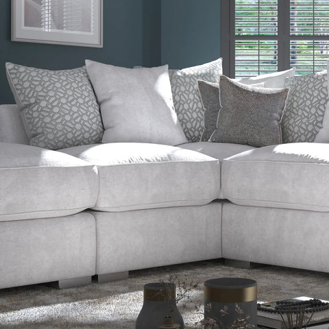 Chloe Corner Chaise Sofa Group, available in a variety of fabrics and colours - Close Up of Cushions 