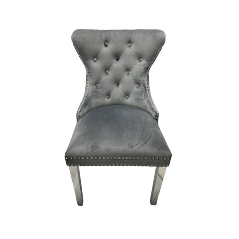 Chorley Lion Knocker Back Dark Grey Dining Chairs - Set of 4