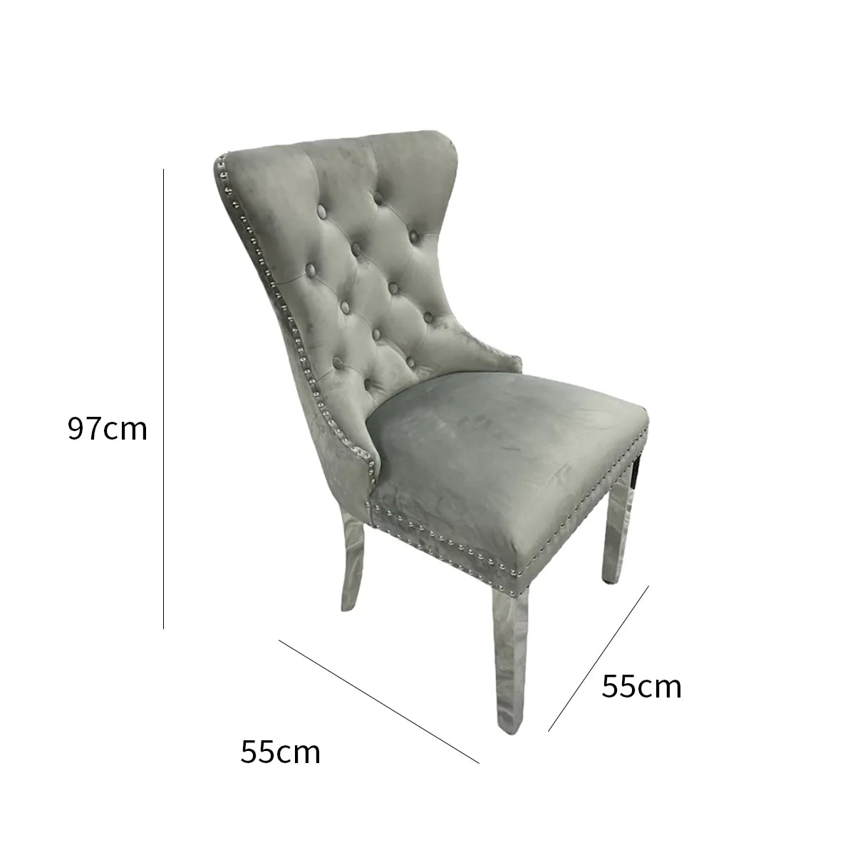 Chorley Lion Knocker back Light Grey Dining Chairs - Set of 4