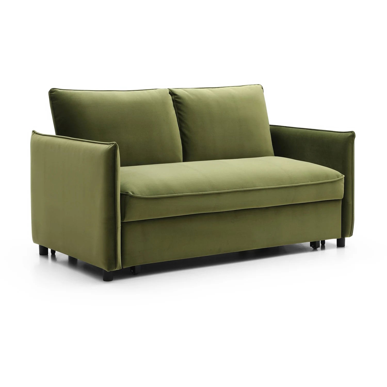 Claire Plush Velvet Olive Sofa Bed