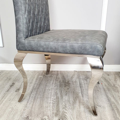 Bentley Grey Marble Dining Table with Nicole Chairs