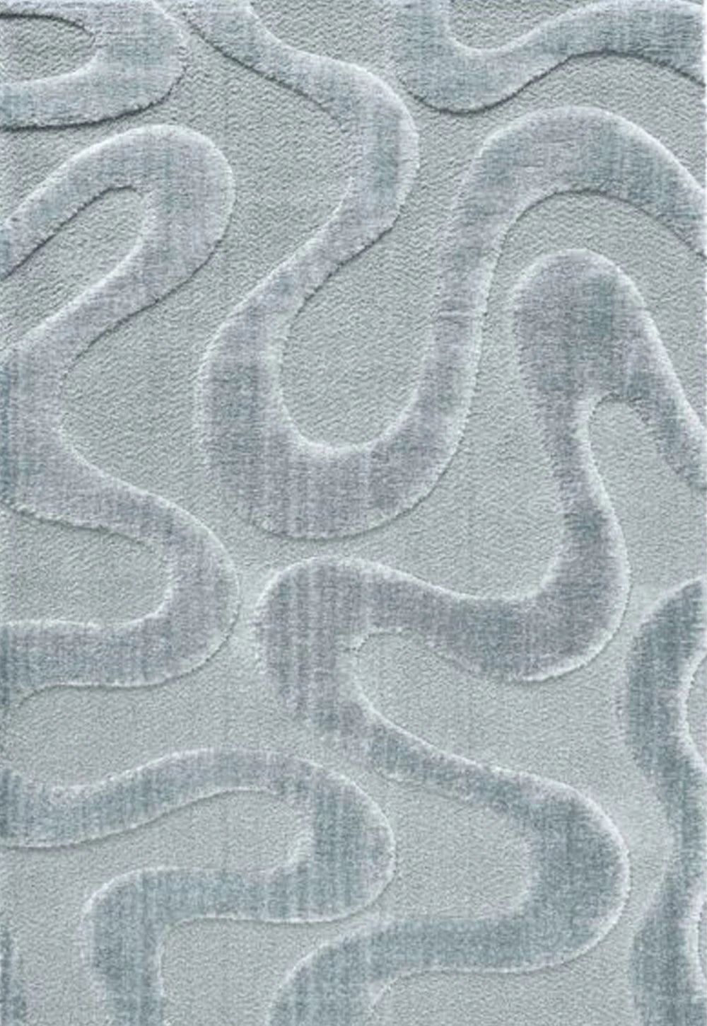 Cleo Modern Textured Curved Line Grey Rug - Main Image